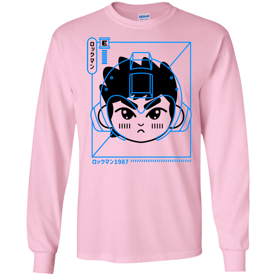 T-Shirts Light Pink / S Cyber Helmet Rokkuman Men's Long Sleeve T-Shirt