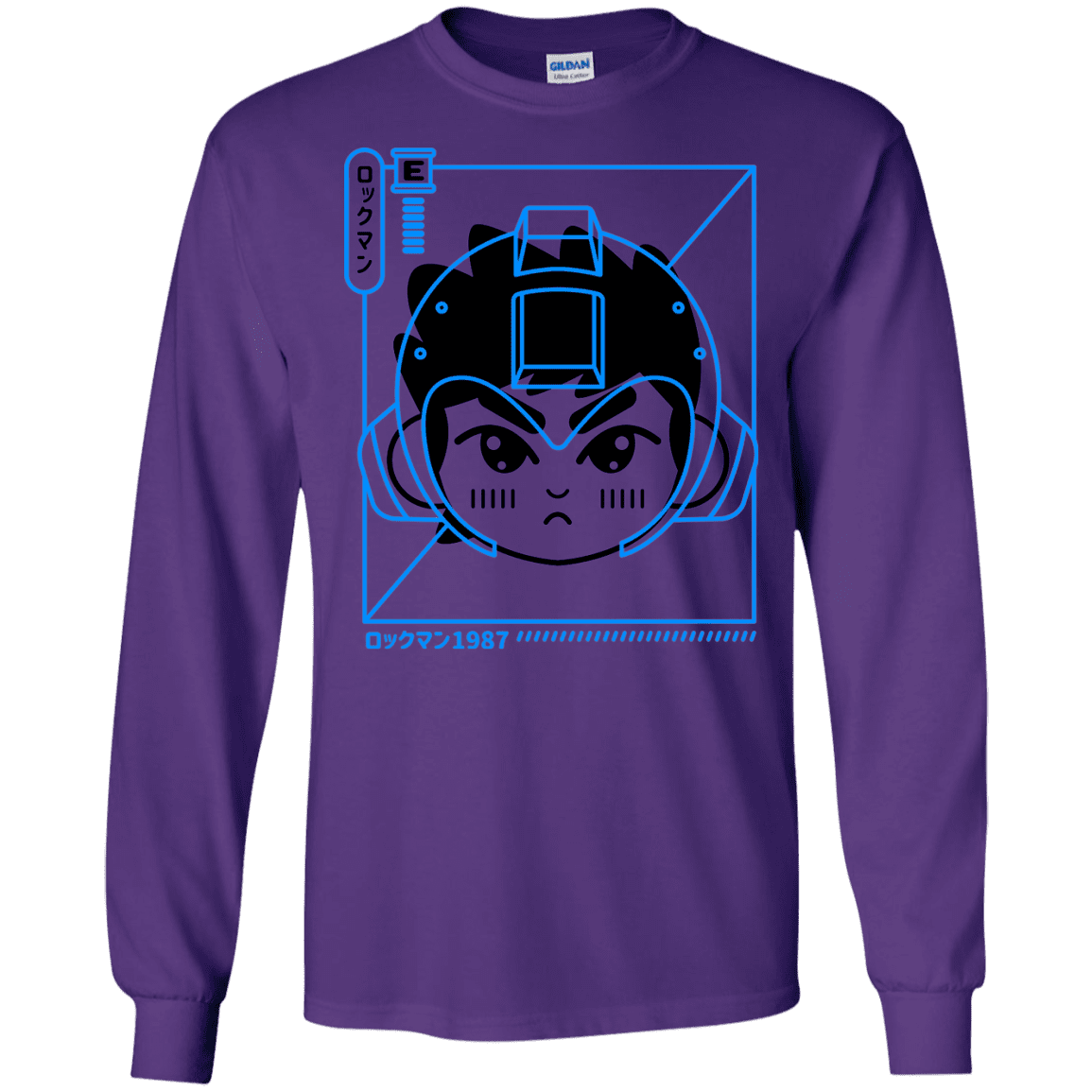 T-Shirts Purple / S Cyber Helmet Rokkuman Men's Long Sleeve T-Shirt