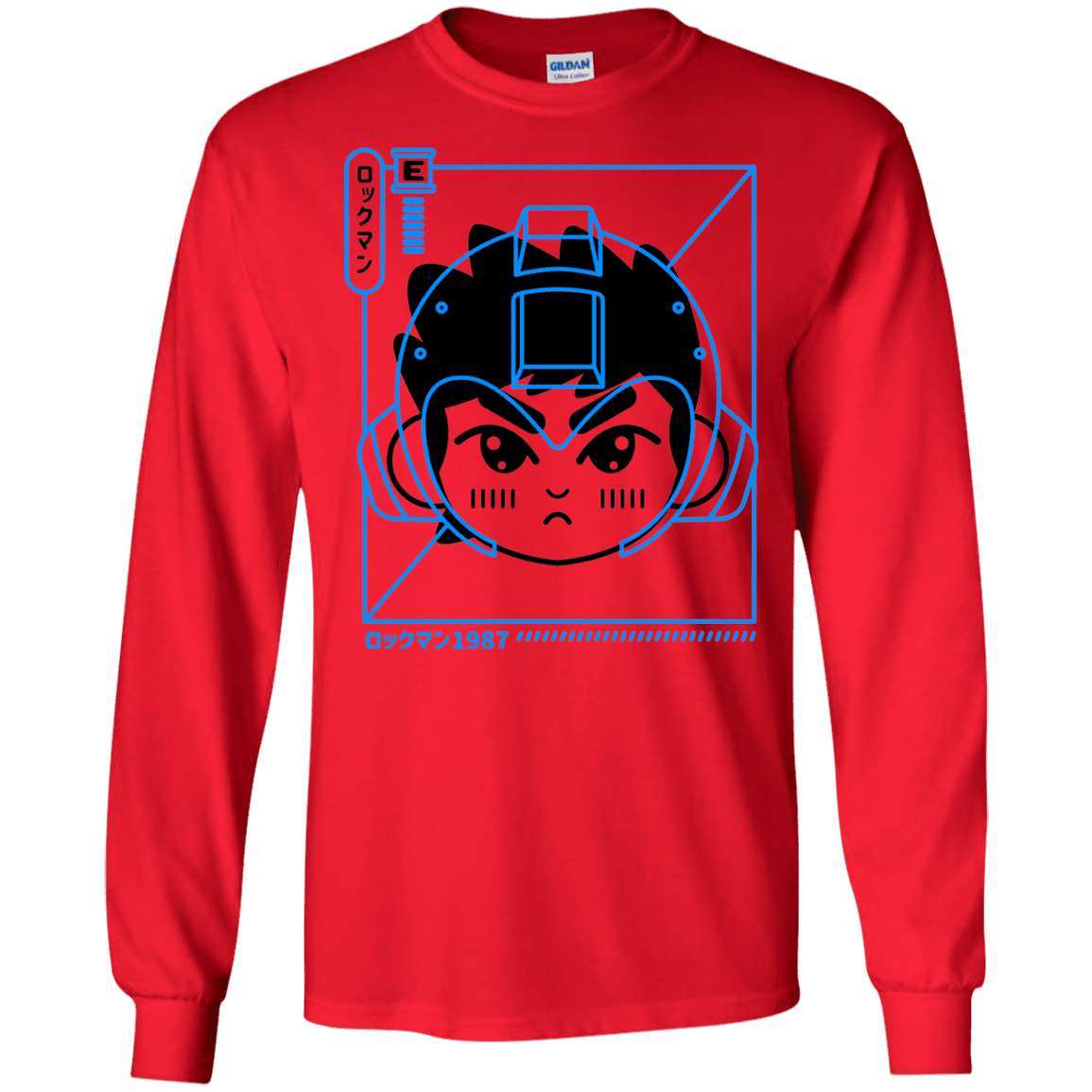 T-Shirts Red / S Cyber Helmet Rokkuman Men's Long Sleeve T-Shirt