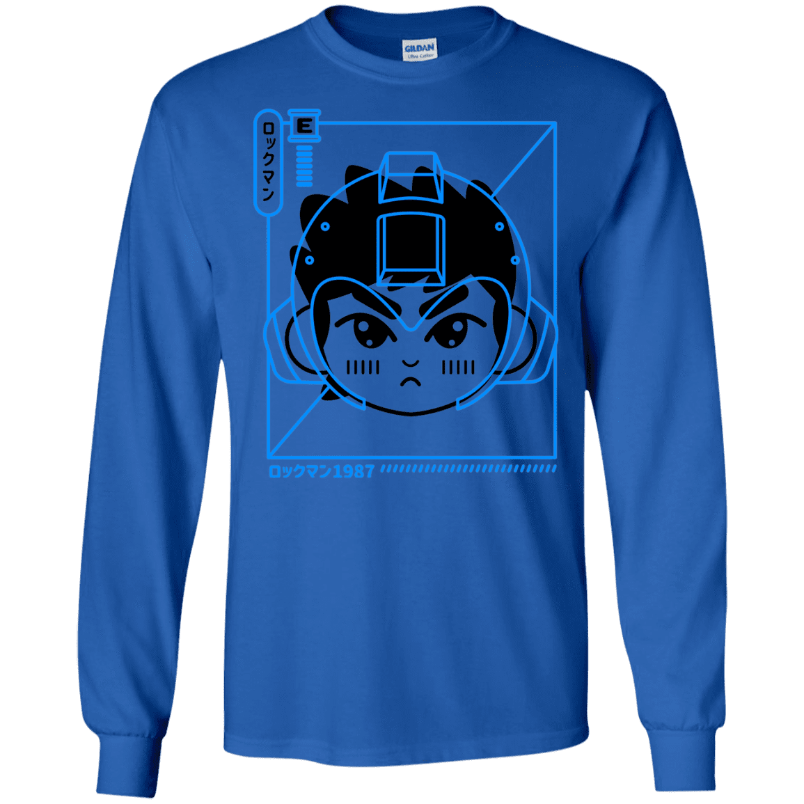 T-Shirts Royal / S Cyber Helmet Rokkuman Men's Long Sleeve T-Shirt