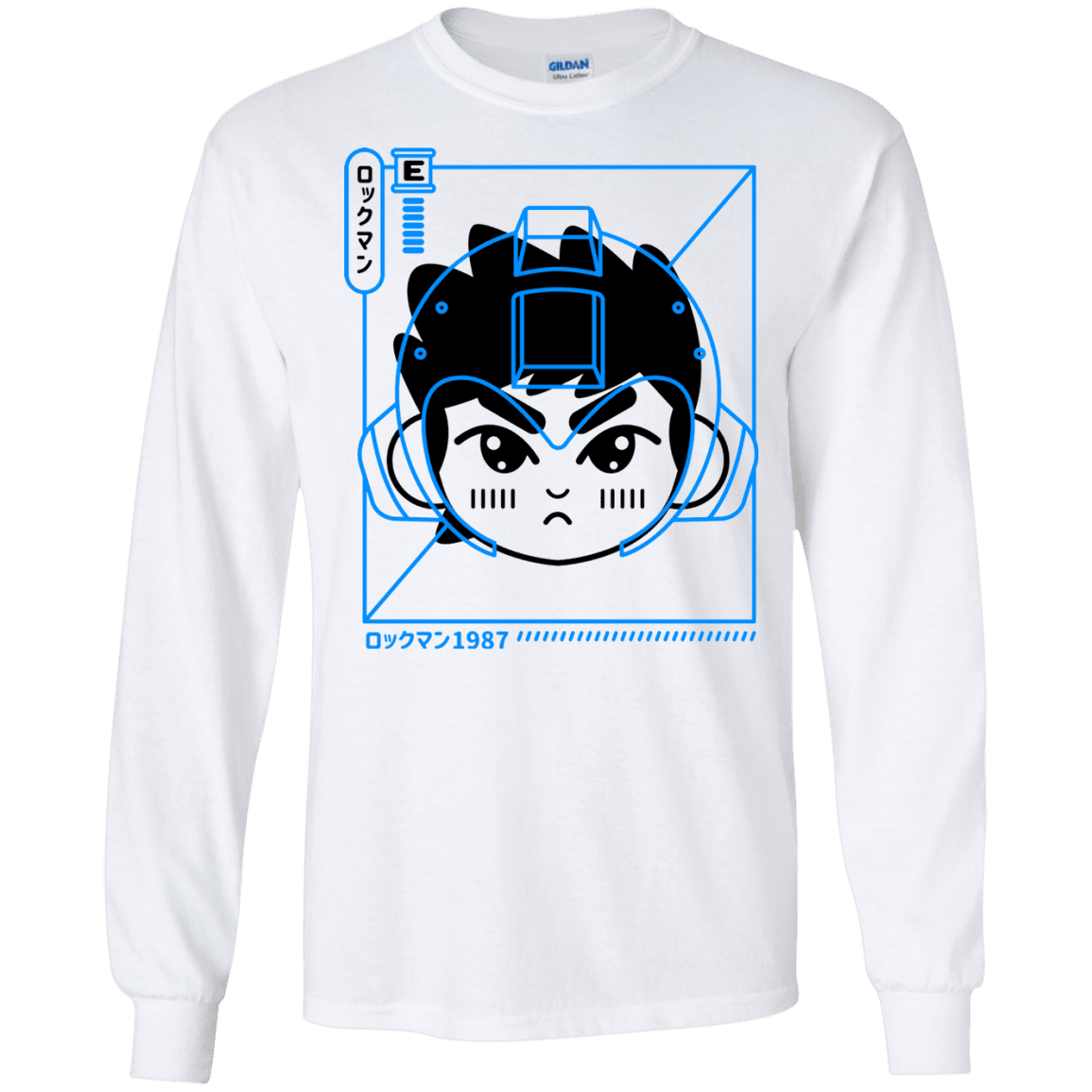 T-Shirts White / S Cyber Helmet Rokkuman Men's Long Sleeve T-Shirt