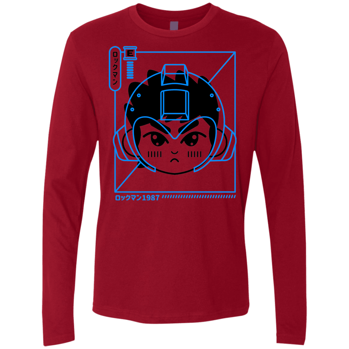 T-Shirts Cardinal / S Cyber Helmet Rokkuman Men's Premium Long Sleeve