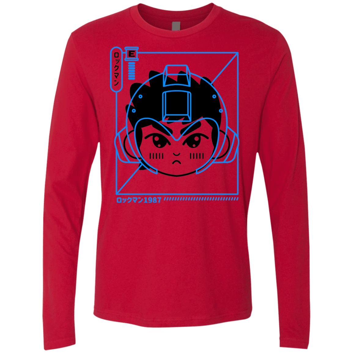 T-Shirts Red / S Cyber Helmet Rokkuman Men's Premium Long Sleeve