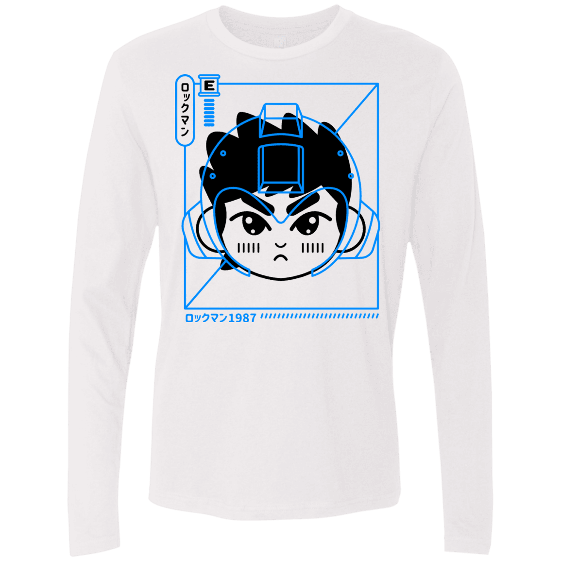 T-Shirts White / S Cyber Helmet Rokkuman Men's Premium Long Sleeve