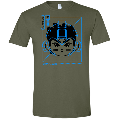 T-Shirts Military Green / S Cyber Helmet Rokkuman Men's Semi-Fitted Softstyle