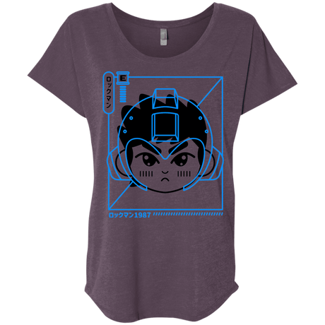 T-Shirts Vintage Purple / X-Small Cyber Helmet Rokkuman Triblend Dolman Sleeve
