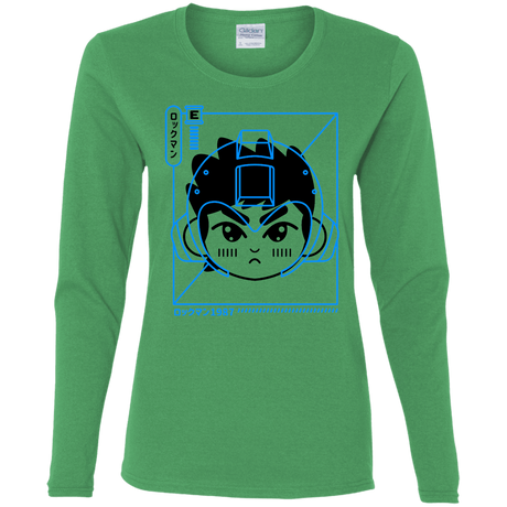 T-Shirts Irish Green / S Cyber Helmet Rokkuman Women's Long Sleeve T-Shirt