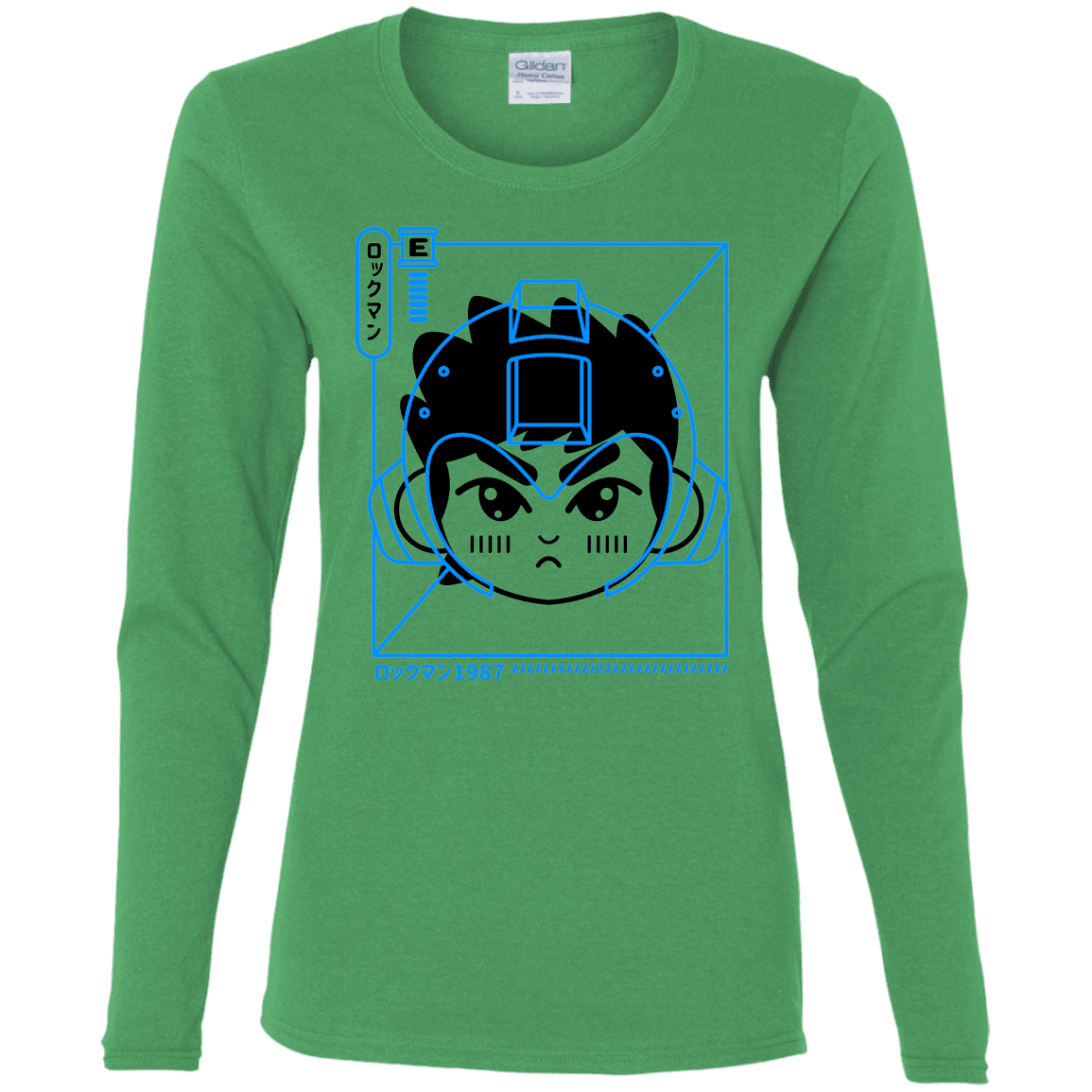 T-Shirts Irish Green / S Cyber Helmet Rokkuman Women's Long Sleeve T-Shirt