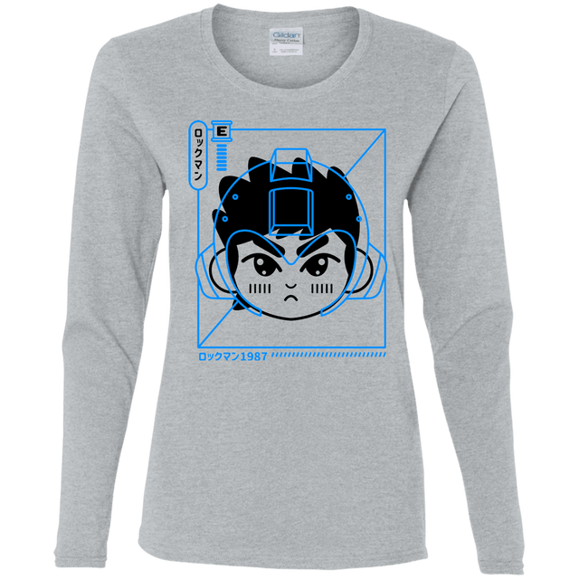 T-Shirts Sport Grey / S Cyber Helmet Rokkuman Women's Long Sleeve T-Shirt