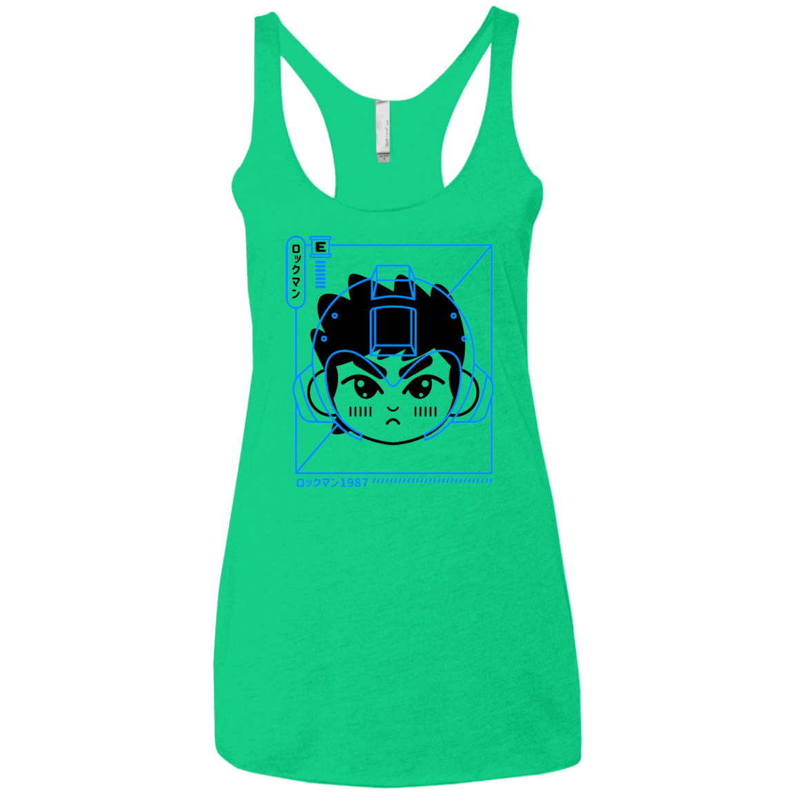 T-Shirts Envy / X-Small Cyber Helmet Rokkuman Women's Triblend Racerback Tank