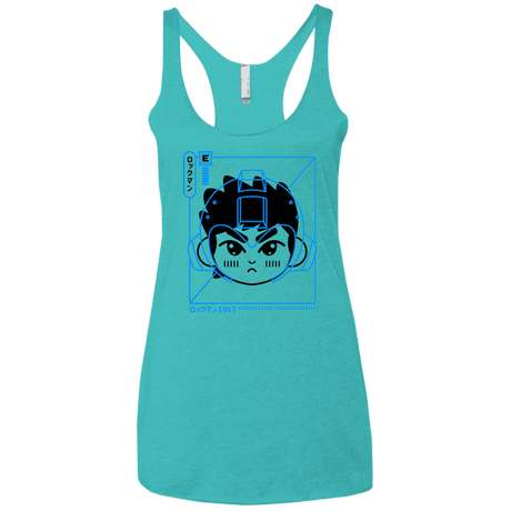 T-Shirts Tahiti Blue / X-Small Cyber Helmet Rokkuman Women's Triblend Racerback Tank