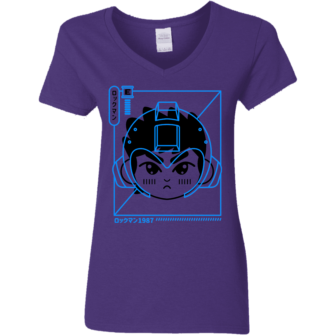 T-Shirts Purple / S Cyber Helmet Rokkuman Women's V-Neck T-Shirt