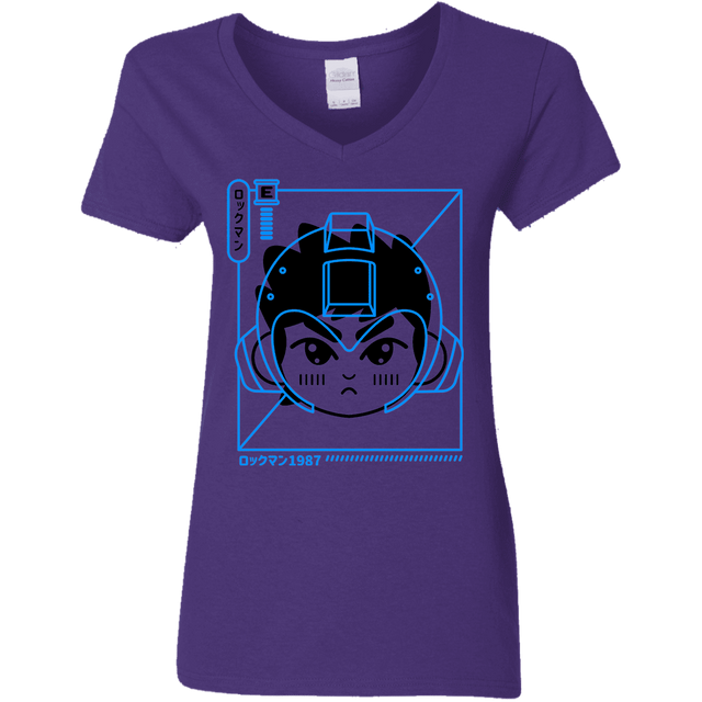 T-Shirts Purple / S Cyber Helmet Rokkuman Women's V-Neck T-Shirt