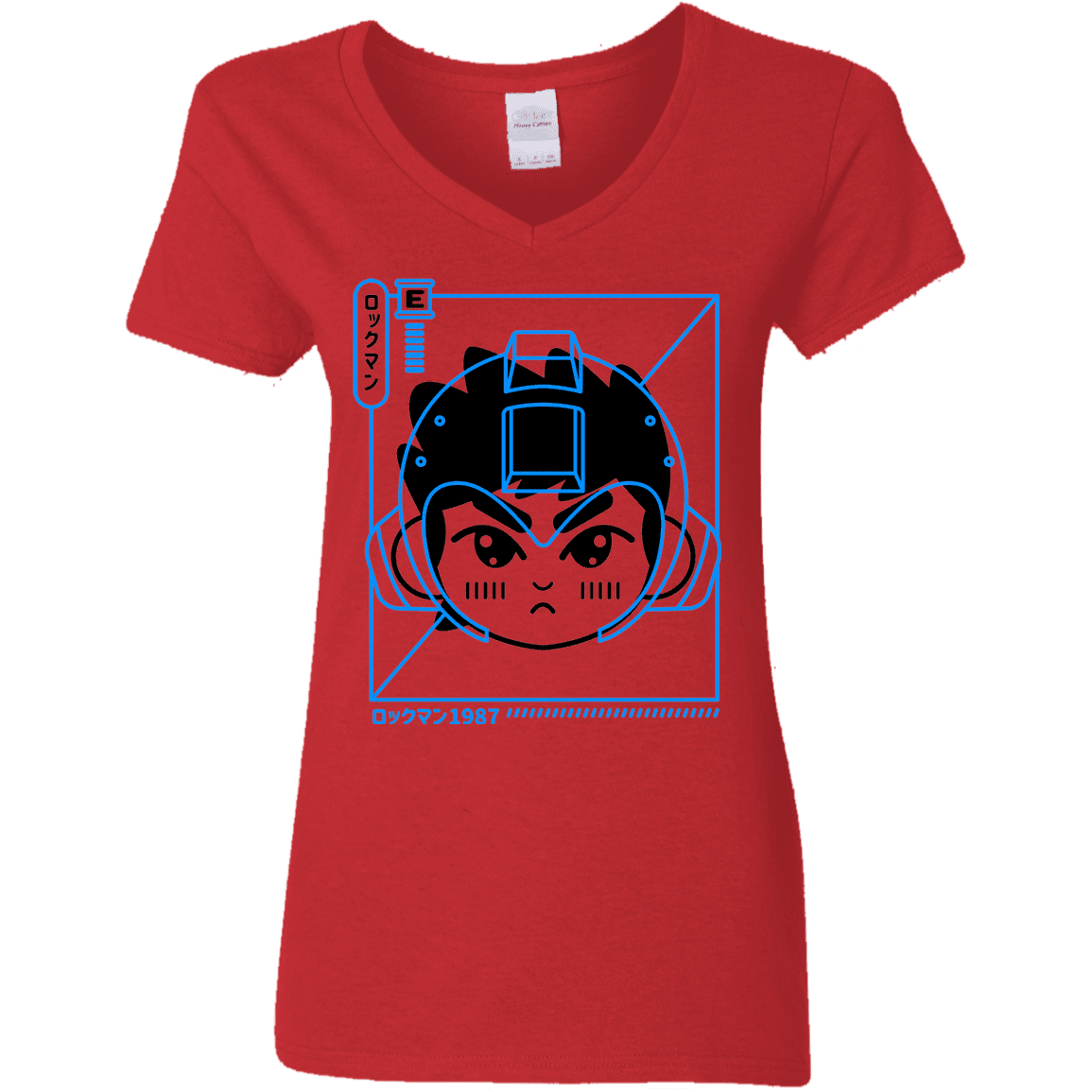 T-Shirts Red / S Cyber Helmet Rokkuman Women's V-Neck T-Shirt