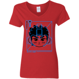 T-Shirts Red / S Cyber Helmet Rokkuman Women's V-Neck T-Shirt