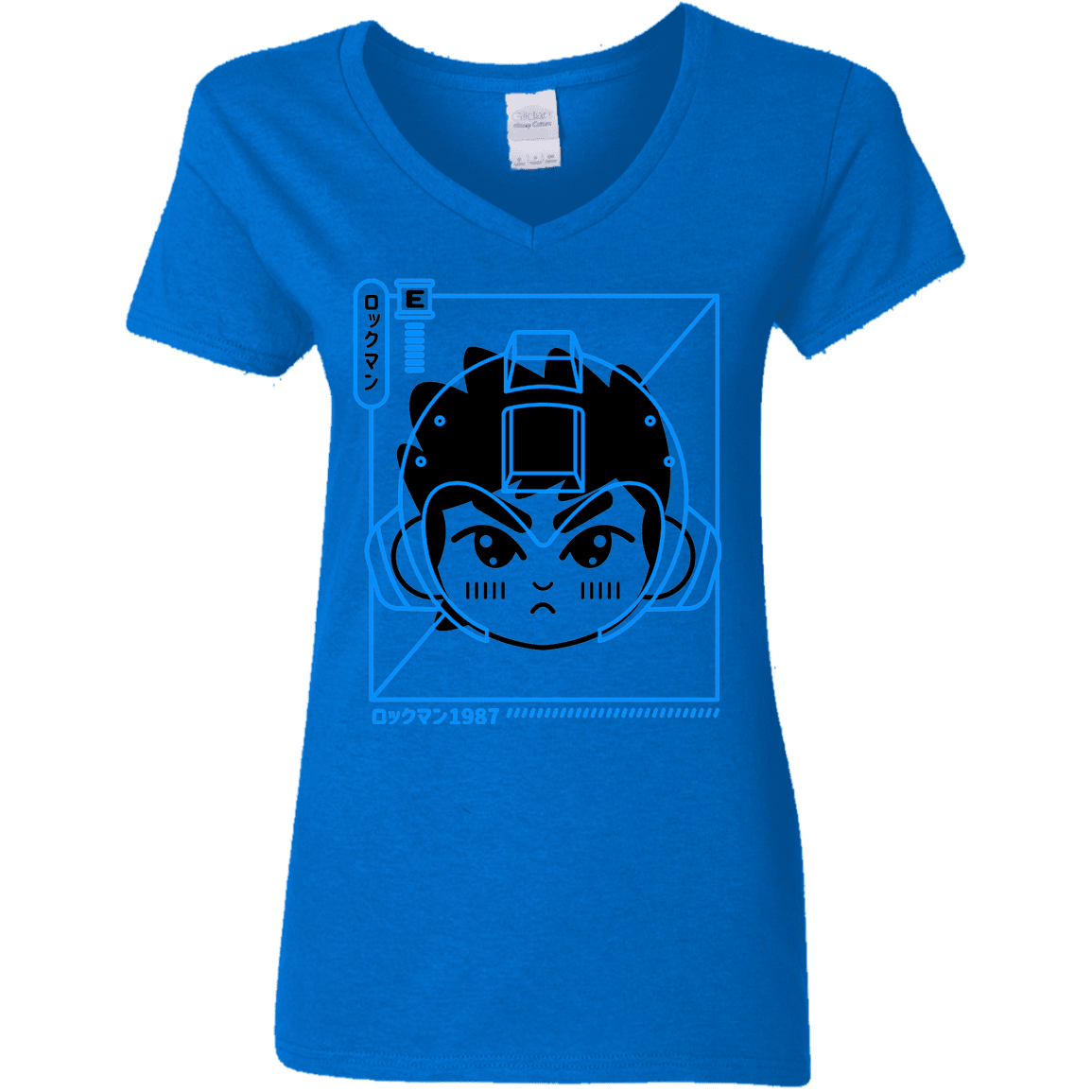 T-Shirts Royal / S Cyber Helmet Rokkuman Women's V-Neck T-Shirt