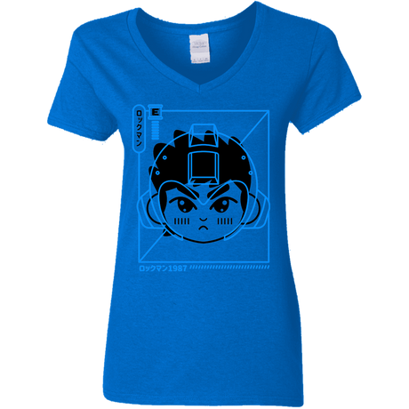 T-Shirts Royal / S Cyber Helmet Rokkuman Women's V-Neck T-Shirt