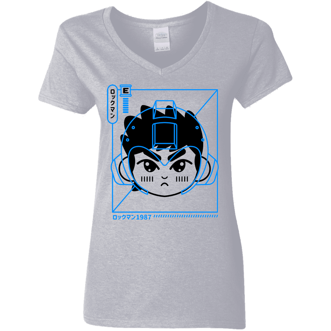 T-Shirts Sport Grey / S Cyber Helmet Rokkuman Women's V-Neck T-Shirt