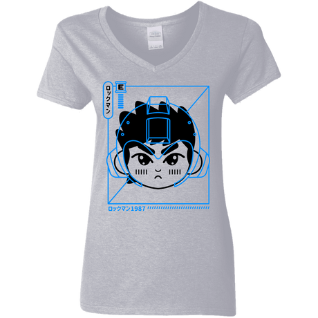 T-Shirts Sport Grey / S Cyber Helmet Rokkuman Women's V-Neck T-Shirt