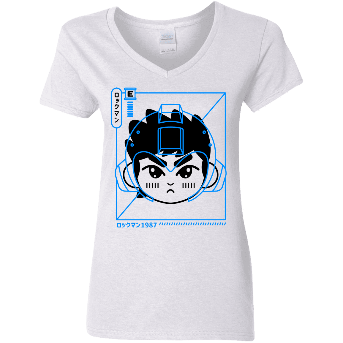 T-Shirts White / S Cyber Helmet Rokkuman Women's V-Neck T-Shirt