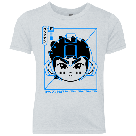 T-Shirts Heather White / YXS Cyber Helmet Rokkuman Youth Triblend T-Shirt