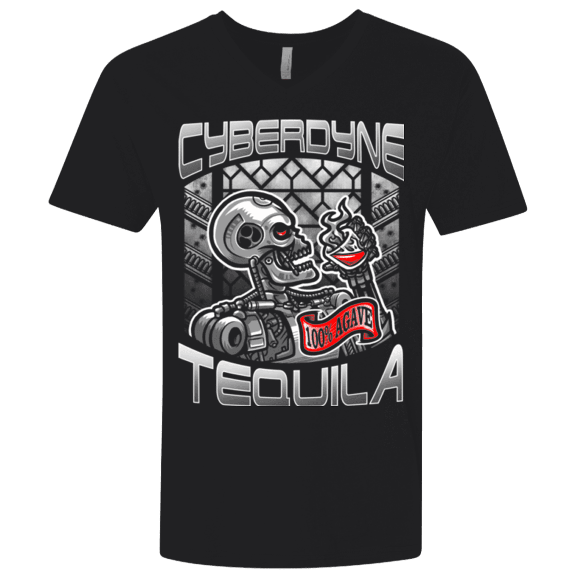 T-Shirts Black / X-Small Cyberdyne Whiskey Men's Premium V-Neck