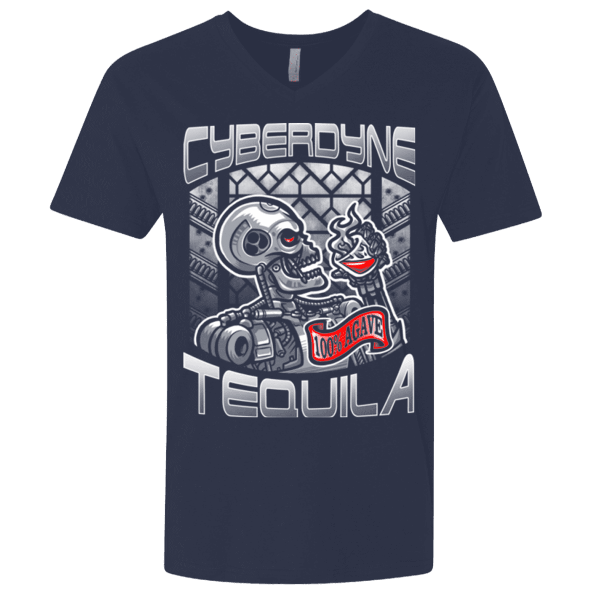 T-Shirts Midnight Navy / X-Small Cyberdyne Whiskey Men's Premium V-Neck