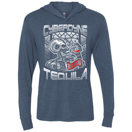 T-Shirts Indigo / X-Small Cyberdyne Whiskey Triblend Long Sleeve Hoodie Tee