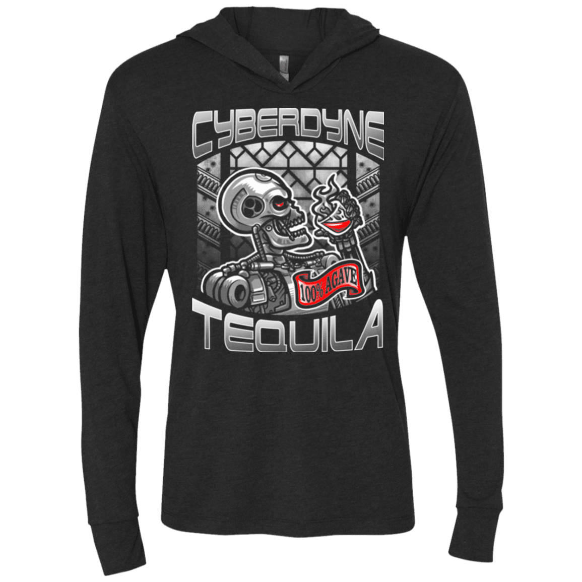 T-Shirts Vintage Black / X-Small Cyberdyne Whiskey Triblend Long Sleeve Hoodie Tee