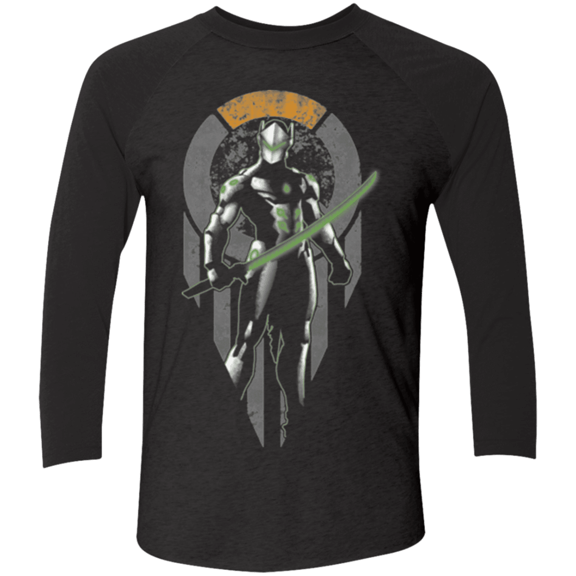 T-Shirts Vintage Black/Vintage Black / X-Small Cyborg Ninja Men's Triblend 3/4 Sleeve