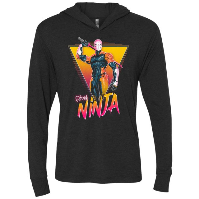 T-Shirts Vintage Black / X-Small Cyborg Ninja Triblend Long Sleeve Hoodie Tee