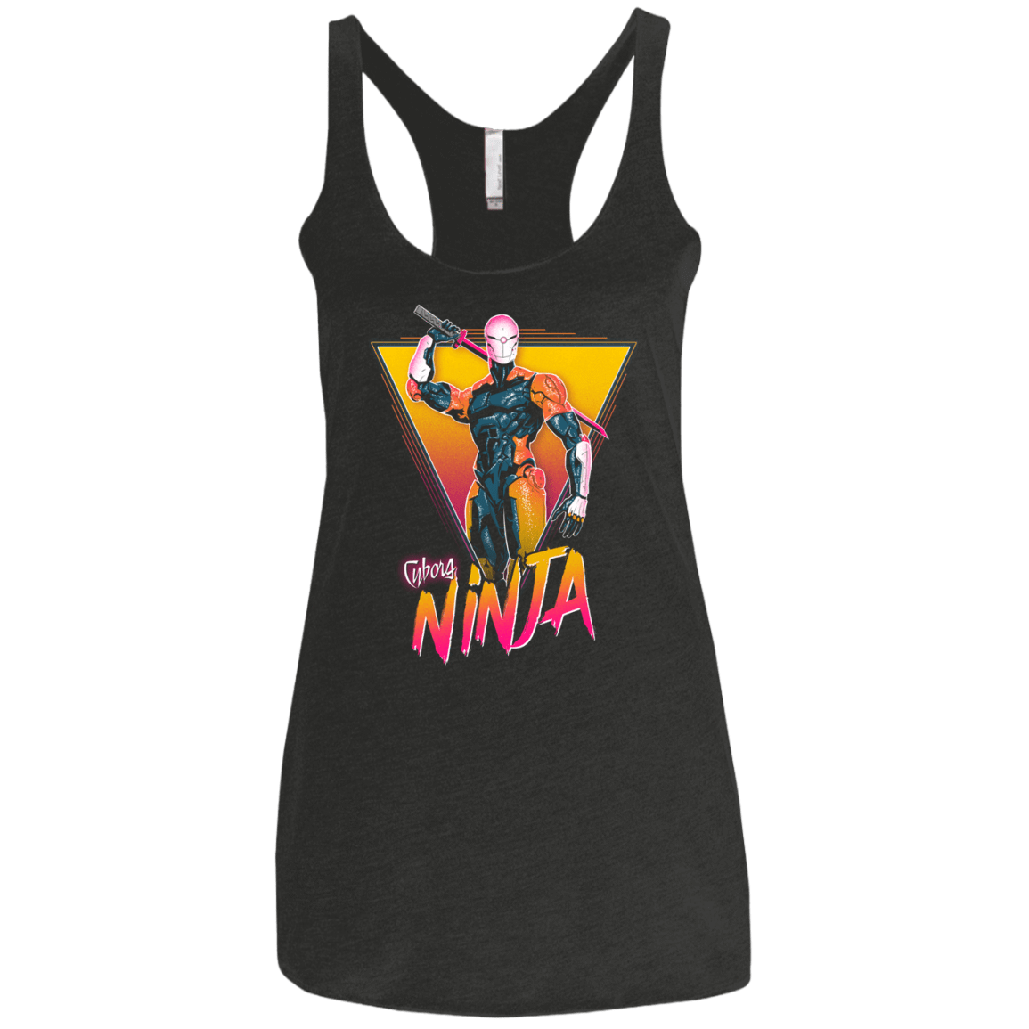 T-Shirts Vintage Black / X-Small Cyborg Ninja Women's Triblend Racerback Tank