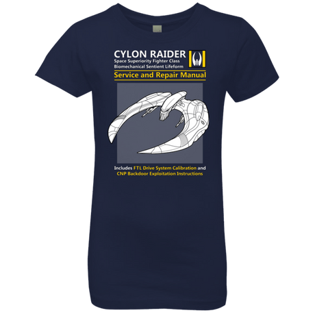 T-Shirts Midnight Navy / YXS CYLON RAIDER SERVICE & REPAIR MANUAL Girls Premium T-Shirt