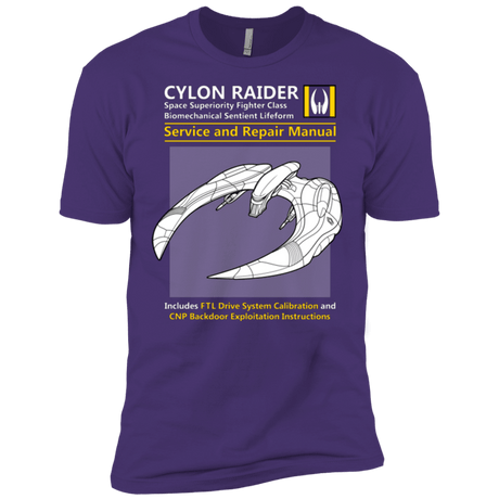 T-Shirts Purple / X-Small CYLON RAIDER SERVICE & REPAIR MANUAL Men's Premium T-Shirt