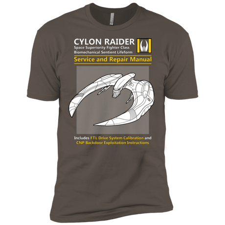 T-Shirts Warm Grey / X-Small CYLON RAIDER SERVICE & REPAIR MANUAL Men's Premium T-Shirt