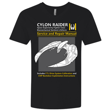 T-Shirts Black / X-Small CYLON RAIDER SERVICE & REPAIR MANUAL Men's Premium V-Neck