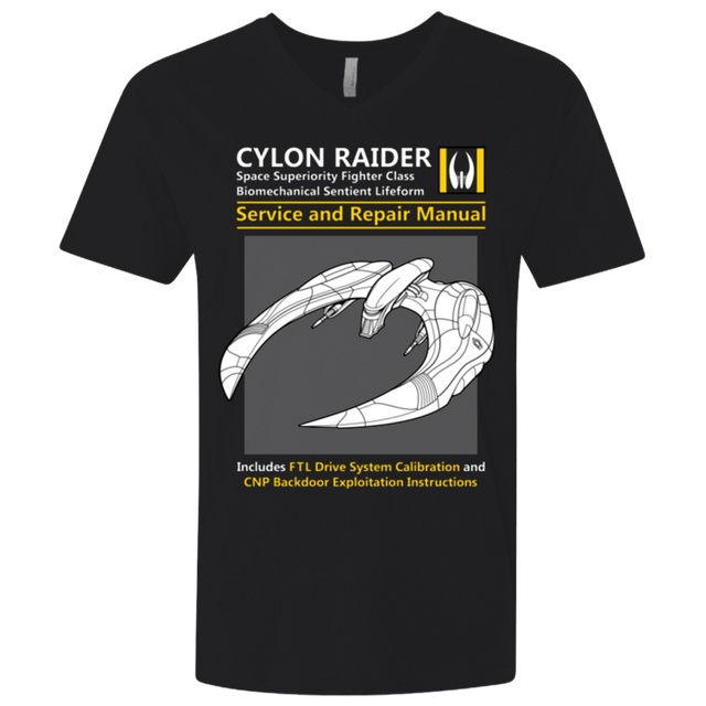 T-Shirts Black / X-Small CYLON RAIDER SERVICE & REPAIR MANUAL Men's Premium V-Neck