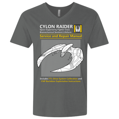 T-Shirts Heavy Metal / X-Small CYLON RAIDER SERVICE & REPAIR MANUAL Men's Premium V-Neck
