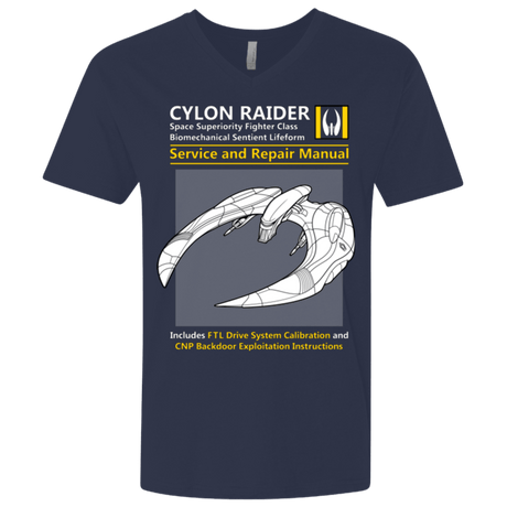 T-Shirts Midnight Navy / X-Small CYLON RAIDER SERVICE & REPAIR MANUAL Men's Premium V-Neck