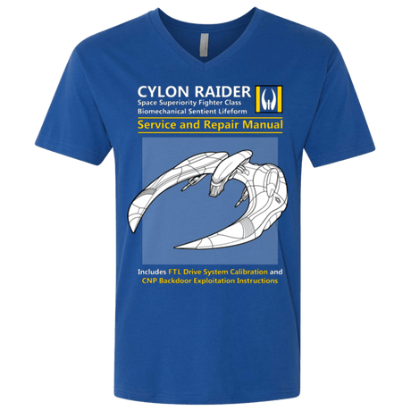 T-Shirts Royal / X-Small CYLON RAIDER SERVICE & REPAIR MANUAL Men's Premium V-Neck