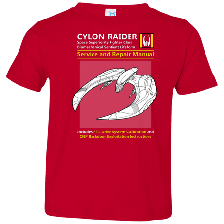 T-Shirts Red / 2T CYLON RAIDER SERVICE & REPAIR MANUAL Toddler Premium T-Shirt