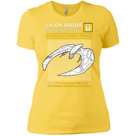 T-Shirts Vibrant Yellow / X-Small CYLON RAIDER SERVICE & REPAIR MANUAL Women's Premium T-Shirt