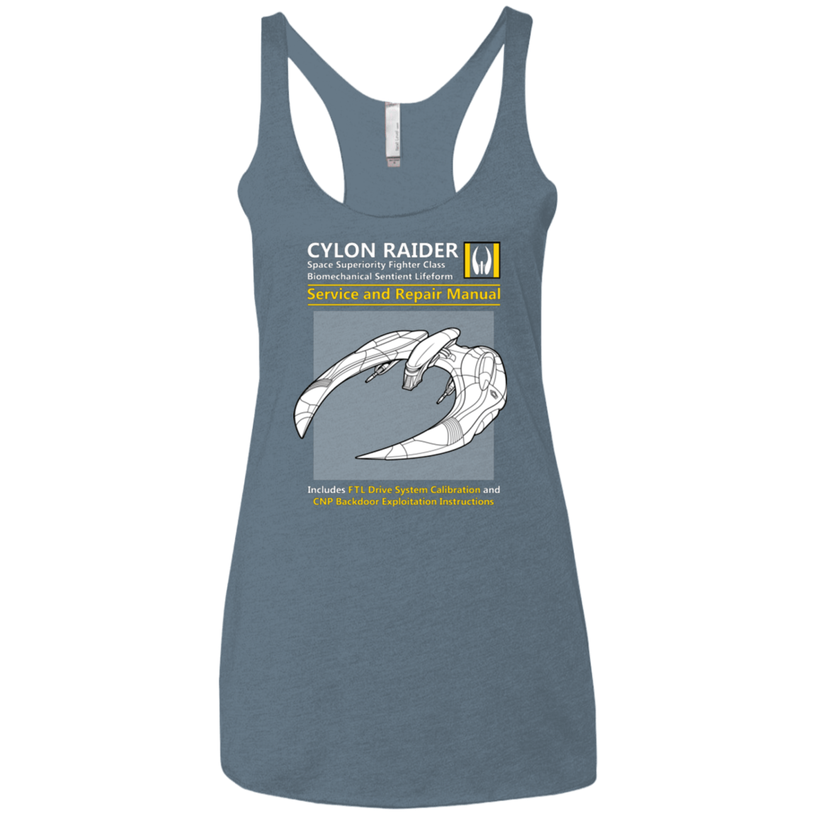T-Shirts Indigo / X-Small CYLON RAIDER SERVICE & REPAIR MANUAL Women's Triblend Racerback Tank