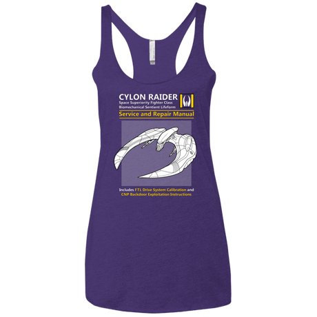 T-Shirts Purple / X-Small CYLON RAIDER SERVICE & REPAIR MANUAL Women's Triblend Racerback Tank