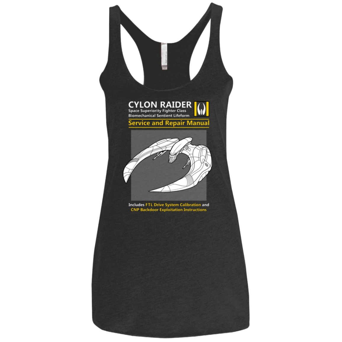 T-Shirts Vintage Black / X-Small CYLON RAIDER SERVICE & REPAIR MANUAL Women's Triblend Racerback Tank