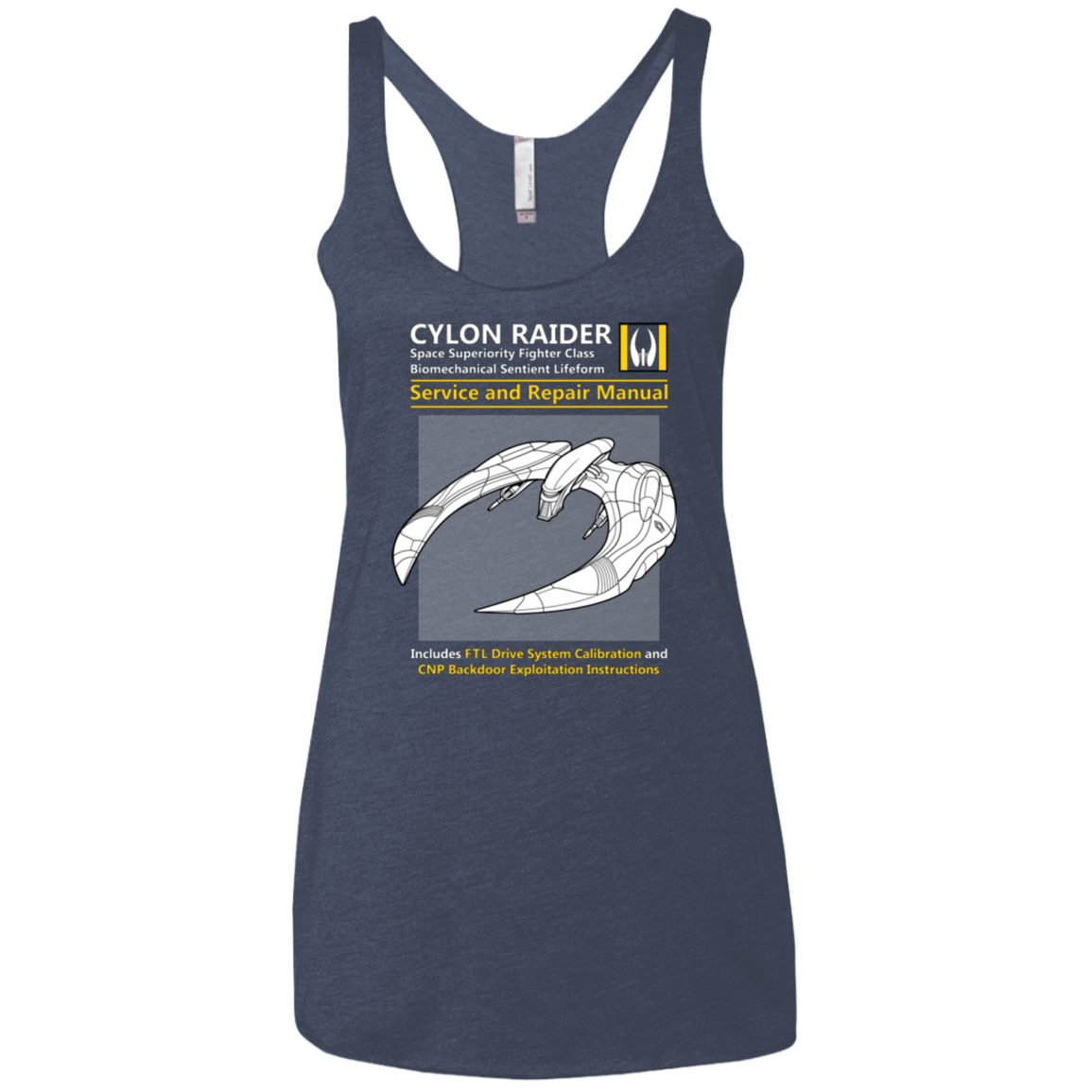T-Shirts Vintage Navy / X-Small CYLON RAIDER SERVICE & REPAIR MANUAL Women's Triblend Racerback Tank