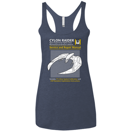 T-Shirts Vintage Navy / X-Small CYLON RAIDER SERVICE & REPAIR MANUAL Women's Triblend Racerback Tank