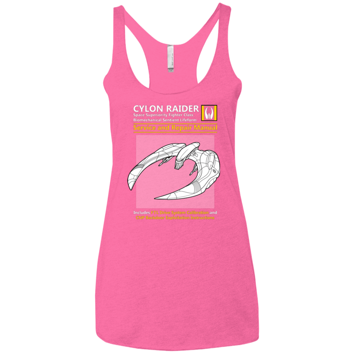 T-Shirts Vintage Pink / X-Small CYLON RAIDER SERVICE & REPAIR MANUAL Women's Triblend Racerback Tank