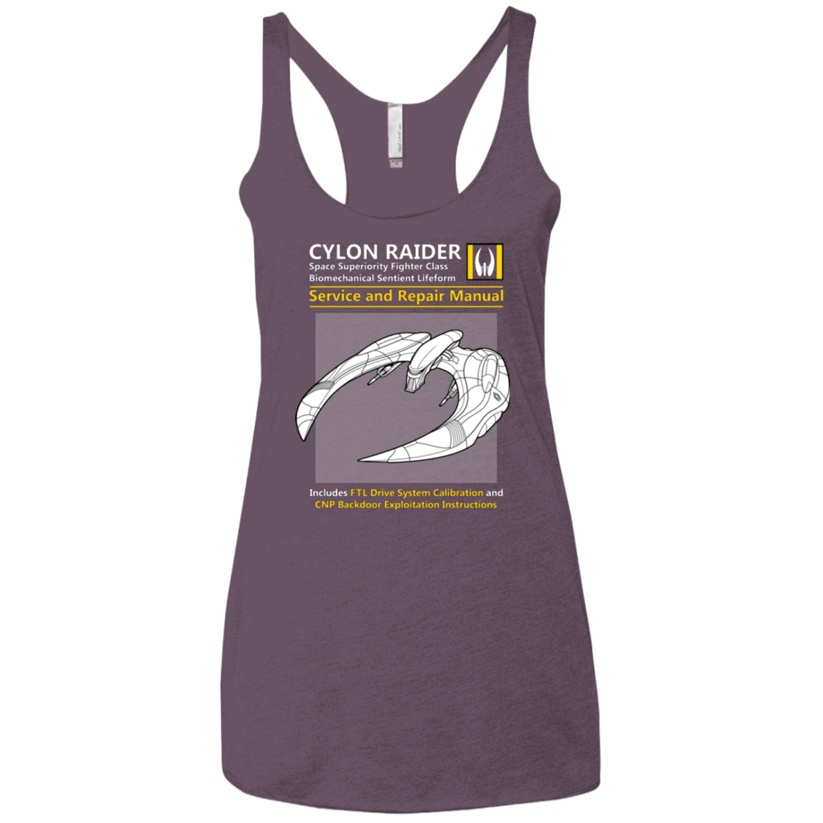 T-Shirts Vintage Purple / X-Small CYLON RAIDER SERVICE & REPAIR MANUAL Women's Triblend Racerback Tank