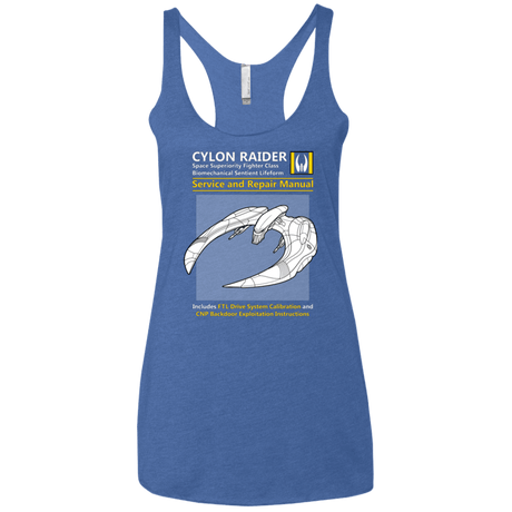 T-Shirts Vintage Royal / X-Small CYLON RAIDER SERVICE & REPAIR MANUAL Women's Triblend Racerback Tank